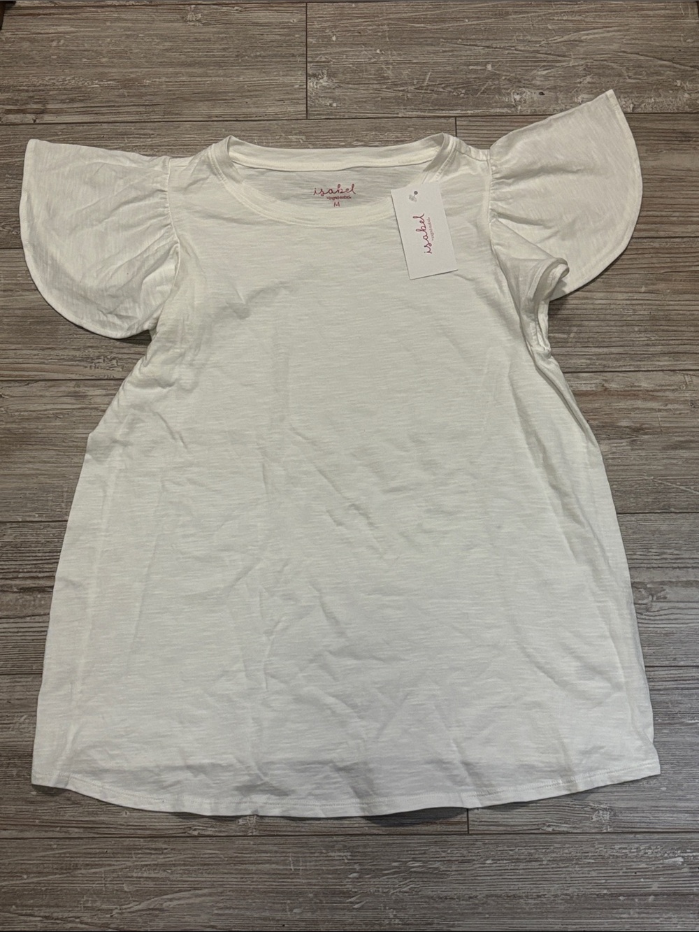 Isabel Maternity by Ingrid & Isabel White Flutter Sleeve Maternity Tee